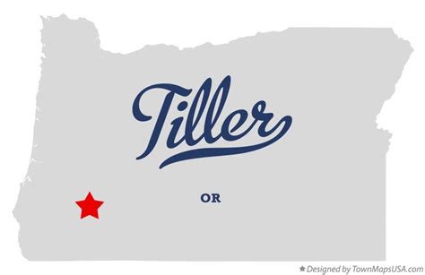 Map of Tiller, OR, Oregon