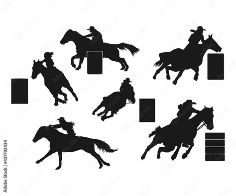 Rodeo Barrel Racer SVG, Western Rodeo Svg, Cowgirl Silhouette, Barrel ...