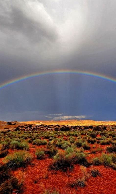 Rainbow, Arches National Park, Utah; Hmmm, I wonder if there is a pot ...