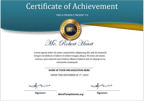 16 Free Achievement Certificate Templates - MS Word Templates