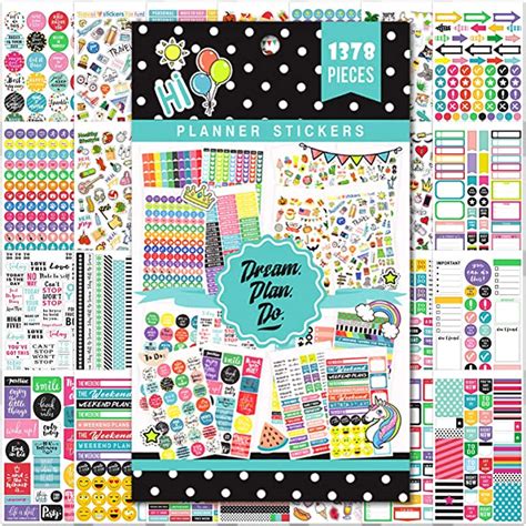 Amazon.com: Planner Stickers - 28 Sheets, 1378 Stunning Design Accessories for Journals and ...