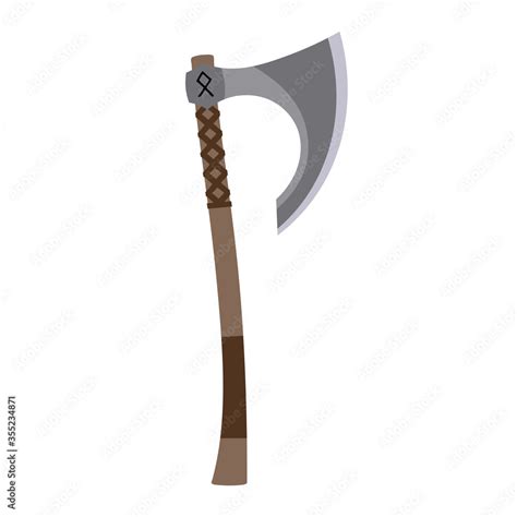 Viking Axe Logo, childish scandinavian vector background, kids apparel ...