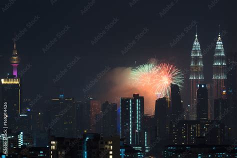 KUALA LUMPUR, MALAYSIA - 31ST AUGUST 2017; Fireworks show at Kuala ...