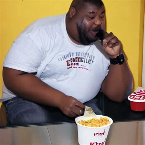 fat black kid eating kfc | OpenArt