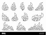 Fire Flame Coloring Pages Printable Sketch Page sketch template