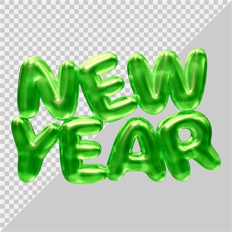 Premium PSD | New year text design with 3d modern style