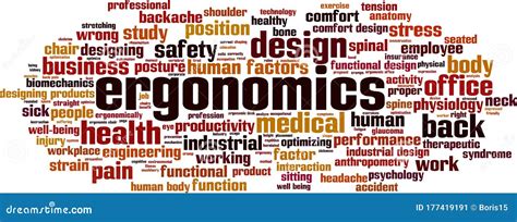 Ergonomics Word Concepts Banner Cartoon Vector | CartoonDealer.com #205460991