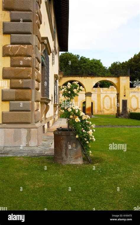 Villa Gamberaia, Settignano, Florence. Rustication on corner of villa ...