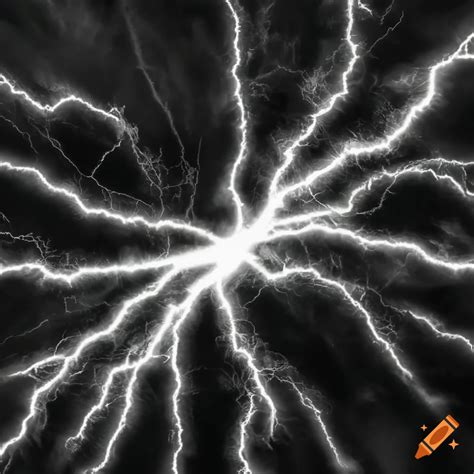 Black and white illustration of lightning bolts