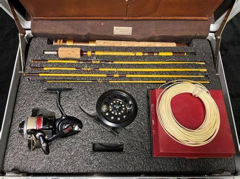 Vintage eagle claw (trail master) fishing 6 pc fishing rod set w/ spinning reel & fly reel