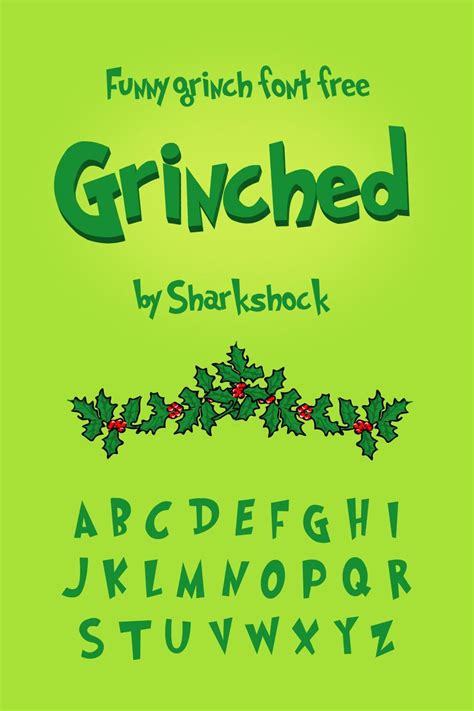 Funny Grinch Font Free in 2022 | Grinch, Free font, Mr grinch