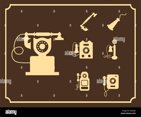 Vector retro phone icon set , vintage light icons Stock Vector Image & Art - Alamy