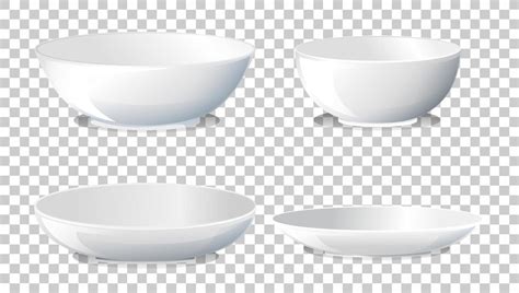 Set of white plain plate side view 3549363 Vector Art at Vecteezy