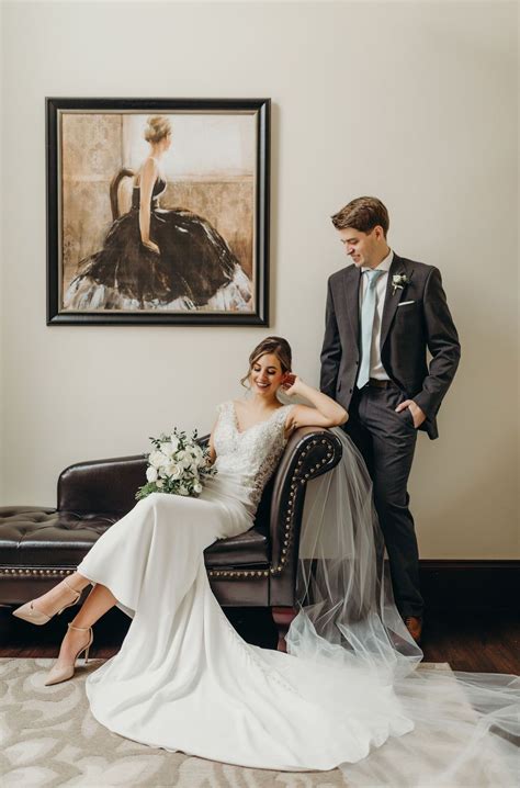 Elegant vanity fair style pose indoors in the bridal suite at ...