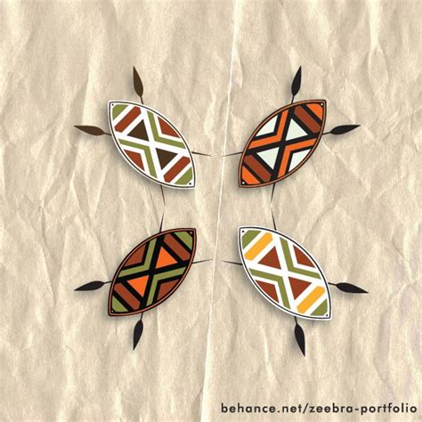 Contemporary graphic Zulu shield designs. | Contemporary graphic, African art, African pattern