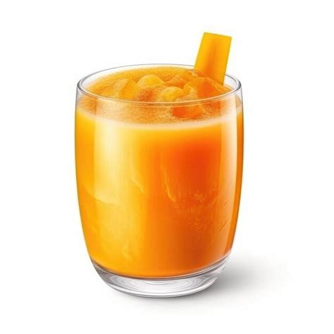 Premium Photo | Carrot juice with isolated white background