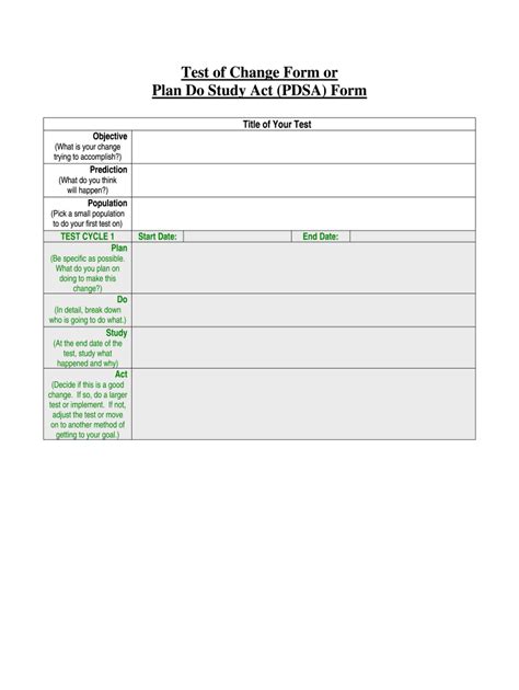 Blank Pdsa Template - Fill Online, Printable, Fillable, Blank | pdfFiller