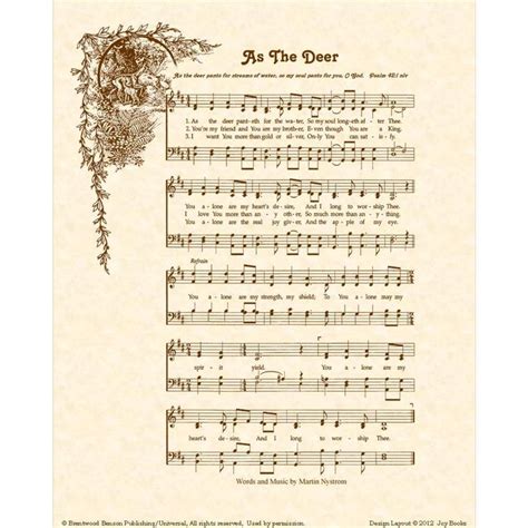 Image detail for -AS THE DEER 8 x 10 Antique Hymn Art Print on by ...