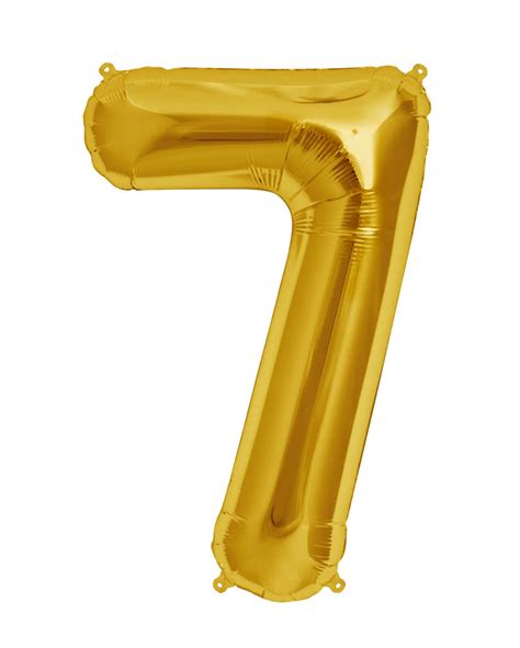 Foil Balloon Number 7 gold Helium balloons & order online | horror-shop.com