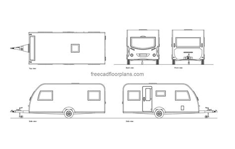 Standard Caravan, AutoCAD Block - Free Cad Floor Plans