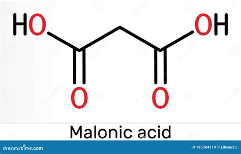 Malonic Acid, Dicarboxylic, Propanedioic Acid Molecule. The Ionized ...