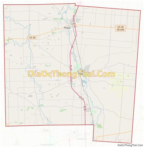 Map of Miami County, Ohio