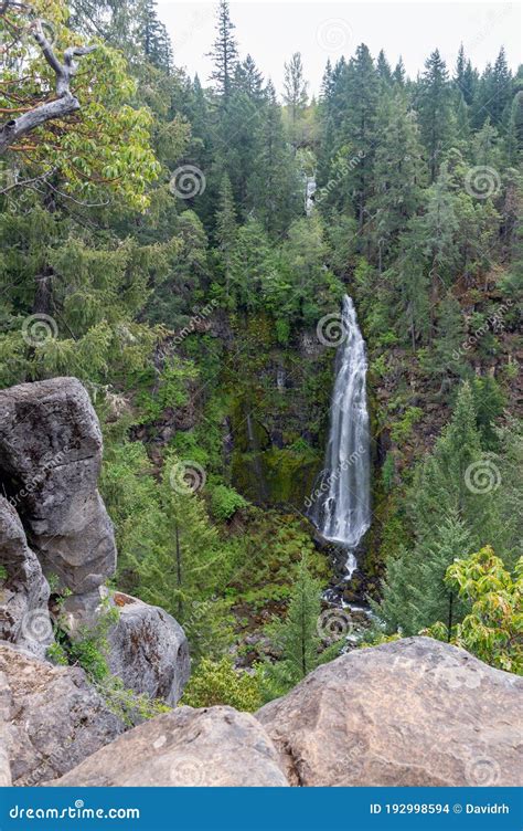 Upper and Lower Sections of Barr Creek Falls in Prospect State Park, Oregon, USA Stock Photo ...