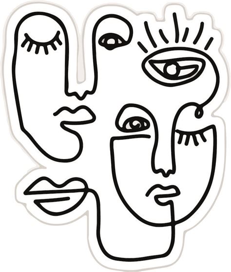 Face Outline Doodle Stickers