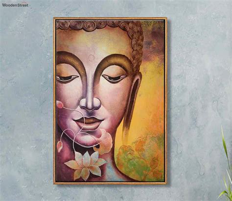 Buy Gautam Buddha Face Wall Painting Online in India at Best Price - Modern Wall Paintings ...