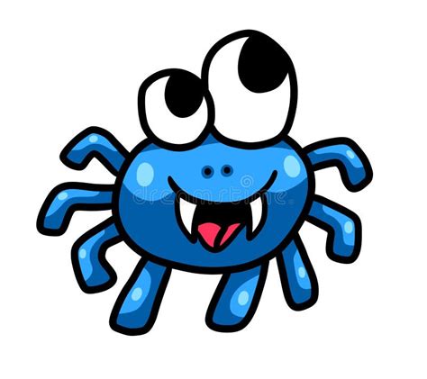 Blue spider. Cartoon stock vector. Illustration of blue - 30440568