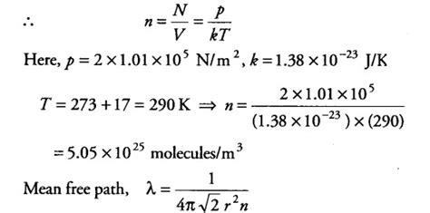 Estimate the mean free path and collision frequency - CBSE Class 11 Physics - Learn CBSE Forum