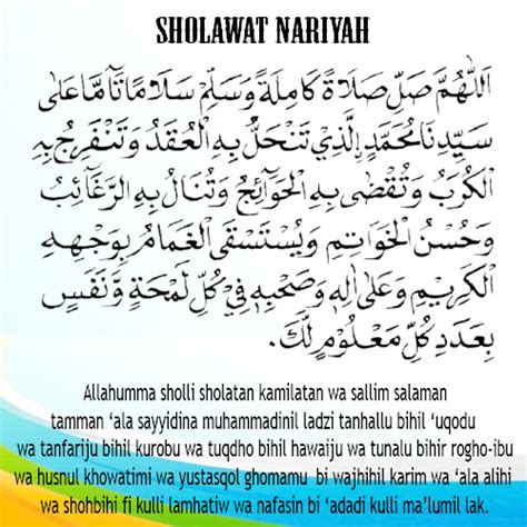 Bacaan Sholawat Nariyah Dan Artinya