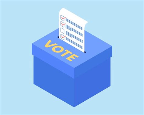 Premium Vector | Online voting system flat cartoon isometric vote box ...