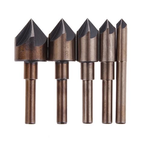 5pcs/lot Hss 5 Flute Edge Chamfering Drill Bits Metal Working 82 degree ...