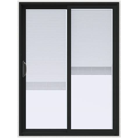 JELD-WEN 60 in. x 80 in. V-4500 Chestnut Bronze Prehung Left-Hand Sliding Vinyl Patio Door with ...