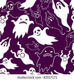 Scary Ghosts Seamless Pattern Stock Vector (Royalty Free) 83557171 | Shutterstock