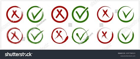 Green Tick Red Cross Icon Check Stock Vector (Royalty Free) 2297786523 ...