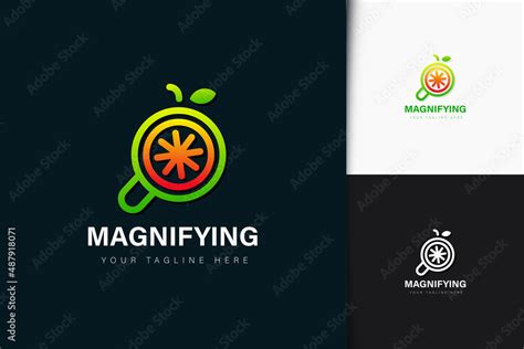 Mignifying fruit logo design with gradient Stock Vector | Adobe Stock