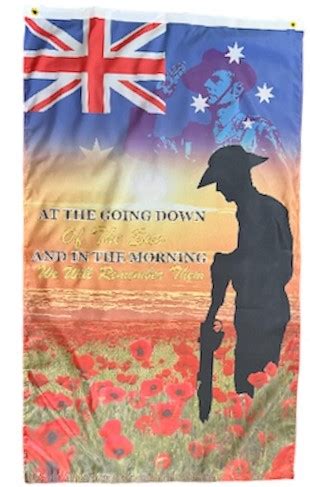 Lest We Forget Flag Vertical 150 x 90cm - Custom Flag Australia