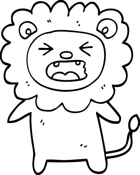 Roaring Lion Cartoon Black And White