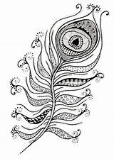 peacock feather coloring Sheets Zentangle  Coloring Pages sketch template
