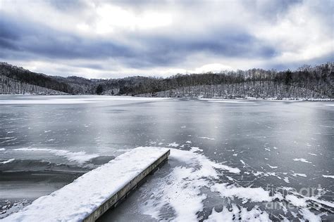 Winter Snow Dock Frozen Lake by Thomas R Fletcher