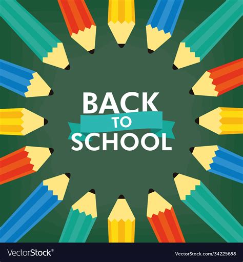 Back to school season poster with lettering Vector Image