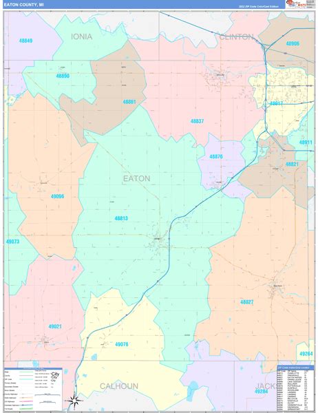 Eaton County, MI Wall Map Color Cast Style by MarketMAPS - MapSales