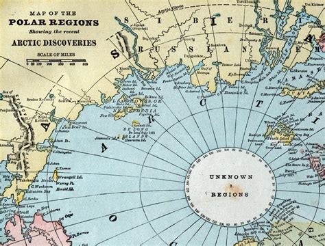 1892 Antique Map of the Polar Regions showing Arctic | Etsy