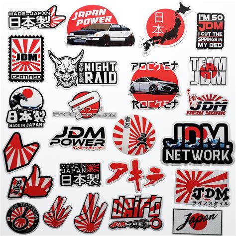 Buy 46Pcs Funny JDM Car Stickers Japan Rising Sun Rear Window Stickers ...