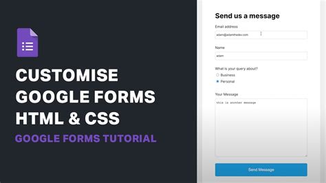 Google Forms Advanced (Custom Design with CSS) 2020 - YouTube