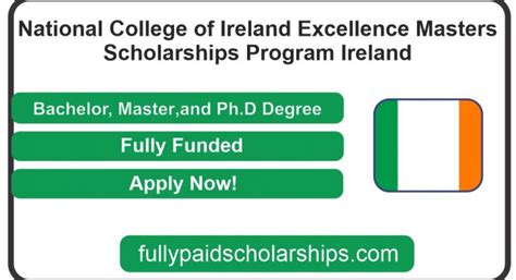 National College of Ireland Excellence Masters Scholarships Program In Ireland For 2024! FUNDED ...