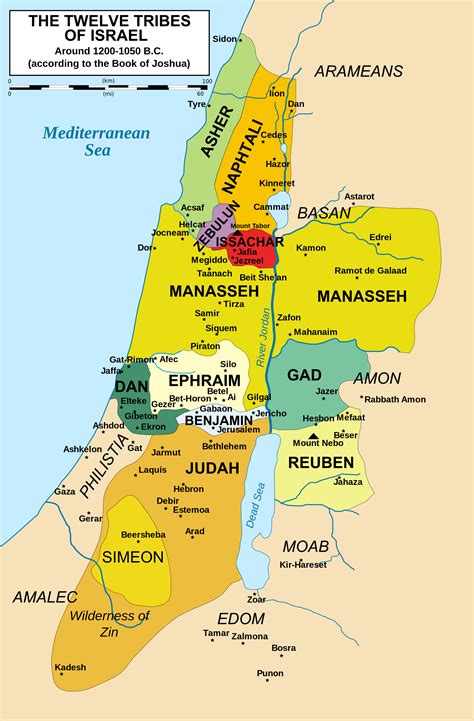 Twelve Tribes of Israel Map