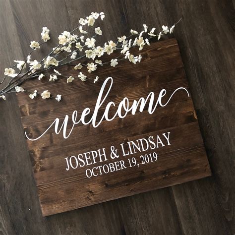 Wedding Welcome Sign | Wedding Entrance Sign | Rustic Wedding Decor ...